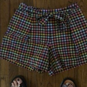Nordstrom 1901 rainbow gingham shorts Euc size 8